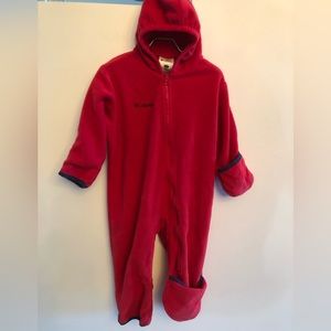 Columbia Red Fleece Bunting Suit 24M
